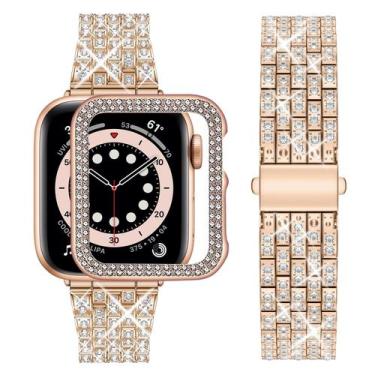 Imagem de Pulseiras de relógio com capa Bling, compatível com Wutwuk, Apple Watc