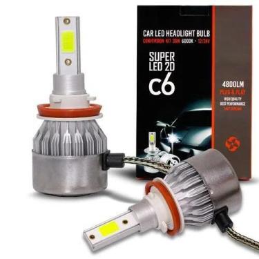 Imagem de Lampada c6 super led 2d 12/24v 6000k 4800ml h8/h11 plug play - VX GROU