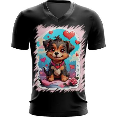 Imagem de Camiseta Gola V Dia dos Namorados Cachorrinho 11 - Kasubeck Store®, Ba