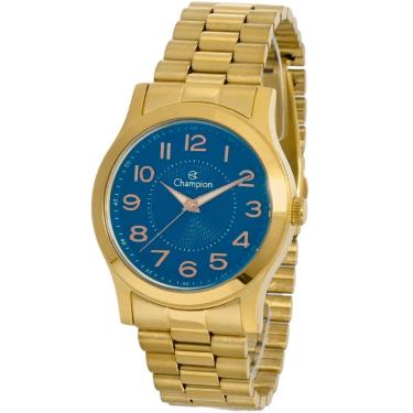 Imagem de Relógio Feminino Champion Dourado com Mostrador Azul-Feminino