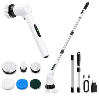 Imagem de Esfregão Elétrico Sem Fio Giratório 360° Recarregável Premium | Limpeza Sem Esforço Mul...