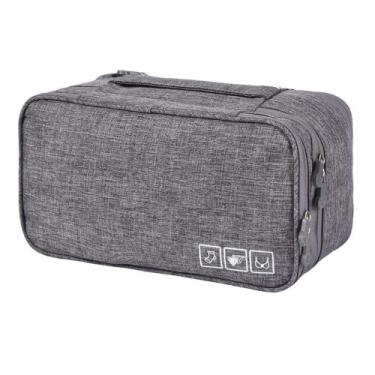 Imagem de Necessaire Unissex para Roupas Íntimas com Alça para Mão e Divisórias 