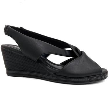 Imagem de Sandália Piccadilly Anabela Conforto 408221 Preto, 37, Preto
