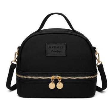 Imagem de Bolsa Térmica 2 Andares Para Viagens Trabalho Necessaire - Dexin, Pret