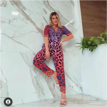 Imagem de Macacão estampado coral,tamanho  38. - Macacão Feminino 