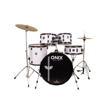 Imagem de Bateria Acústica Tagima Nagano Onix Smart 22" C/ Banco, Rock White