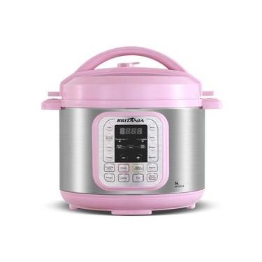 Imagem de Panela de Pressão Elétrica Digital BPPE05 Antiaderente 5L 900W Rosa 110V Britânia