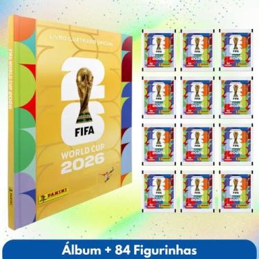 Imagem de Kit Álbum Copa do Mundo 2026 com 84 Figurinhas Dourado - Panini