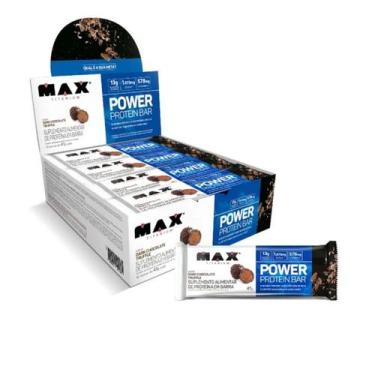 Imagem de Caixa 12 Barras Power Protein Max Titanium 41g 13G Proteína, Dark Choc