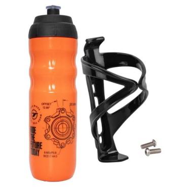 Imagem de Caramanhola garrafa água bike TSW 550 ml Mod. 02 c/ suporte, Laranja, 