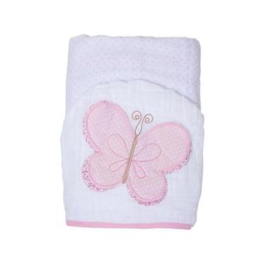 Imagem de Toalha de Banho Bebê com Capuz Bordada - 100% Algodão Rosa Papi Toys B