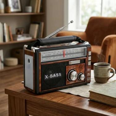 Imagem de Caixa Som Vintage Heyli RX-381BT Bluetooth Rádio FM AM SW Lanterna LED