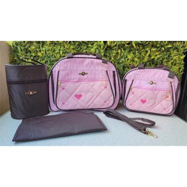 Imagem de Kit bolsa maternidade ludy 5 peças - ref45/46 rosa - LUDY BABY