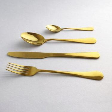 Imagem de Conjunto de Talheres 4 Peças Dourados em Aço Inox - Portina Casa