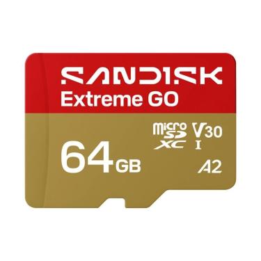 Imagem de Cartão de Memória Sandisk Extreme Go 64GB V30 A2 4K UHD Leitura 200MB-s Preto