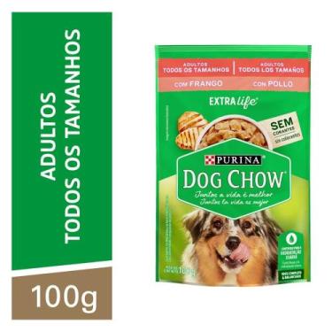 Imagem de Ração Úmida Sachê Dog Chow Purina para Cães Adultos Sabor Frango 100g,