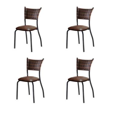 Imagem de Conjunto com 4 Cadeiras Espanha II Marrom 89 cm