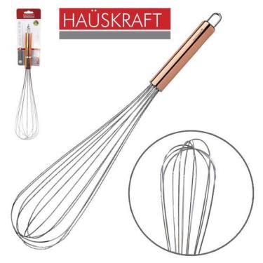 Imagem de Batedor Fouet Manual De Inox Cabo Metalizado 35Cm Hauskraft