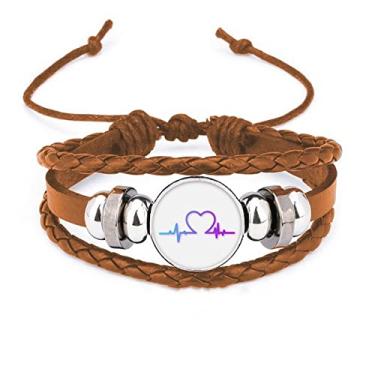 Imagem de un brand Pulseira de couro com mudança gradual de emoções, pulseira de batimento cardíaco