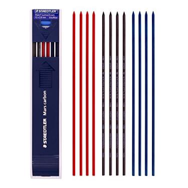 Imagem de Staedtler Mars chumbo de carbono 12 x 2 mm HB mistura de cores (azul 4 ea+vermelho 4 ea + preto 4 ea)