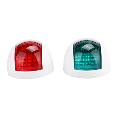 Imagem de Luz de sinalização, 2 peças de luz de sinalização vermelha verde LED à prova d'água para navegação de barco 12V 24V (preta)