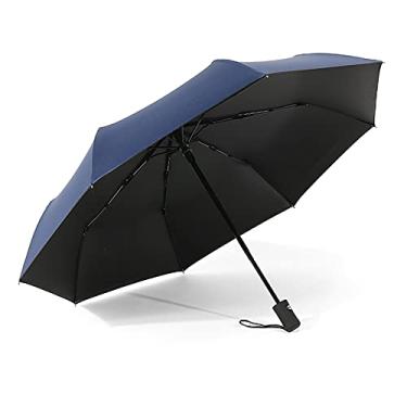 Imagem de Beyamis Guarda-chuva Automático de Abrir/Fechar, Compacto, à Prova de Sol e Chuva, Portátil, à Prova de Vento (Azul Escuro)