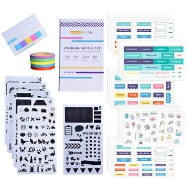 Imagem de Kit de suprimentos de diário – Conjunto de suprimentos de diário de balas com design personalizado para agenda de caderno de balas para criar layouts "Faça você mesmo" da Wonderful Washi, Perfect Planner