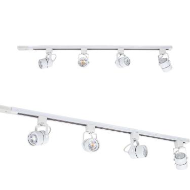 Imagem de Trilho Eletrificado Branco 1m + 4 Spot + 4 LED Dicroica Mr16 3000K St2070