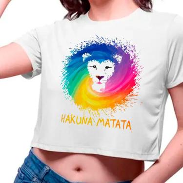Imagem de Camiseta Cropped Infantil Hakuna Matata Rei Leao
