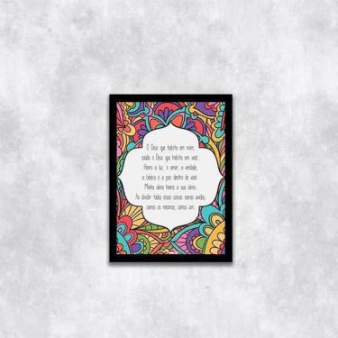 Imagem de Quadro Mantra O Deus Que Habita Em Mim 24X18Cm