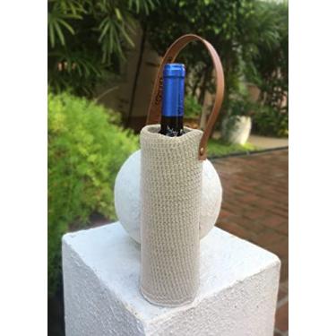 Imagem de Porta-garrafas de vinho em crochê (Cru)