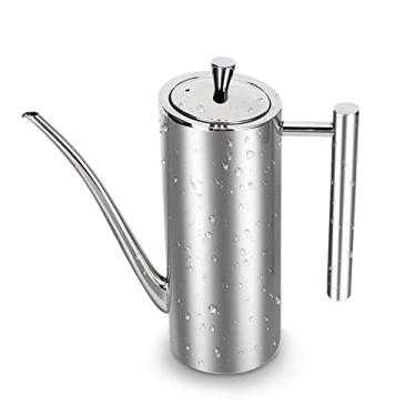 Imagem de Garrafa dispensadora de azeite,galheteiro de vidro de a?o inoxid¨¢vel e vinagre, ¨¤ prova de poeira e vazamento, dispensador de azeite 0,5L/0,7L(0.5L), Pote de ¡§?leo garrafa cozinha recipiente pot