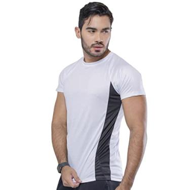 Imagem de Camiseta Camisa Dry Fit Dryfit Fitness Masculina Treino Academia Esportes Exercícios Corrida (GG, Branco)