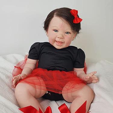 Imagem de Bebê Reborn Menina Tecido Morena -