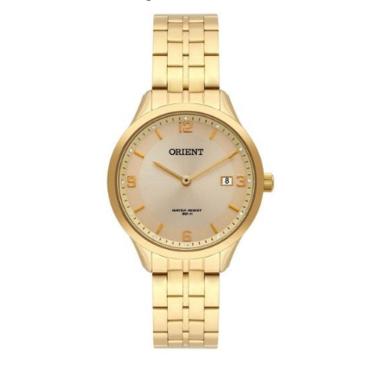Imagem de Relogio Orient Feminino dourado a prova dagua aço inox Classico social FGSS1169 C2KX