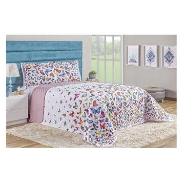 Imagem de COBRE LEITO STILO DUPLA FACE CASAL QUEEN 03 PEÇAS - BORBOLETA