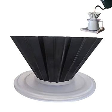 Imagem de filtro café reutilizável | Folding Shape Cafeteira Derrame Sobre Filtro - Copos filtro café cone resina transparente resistente à temperatura AS para café Xuany