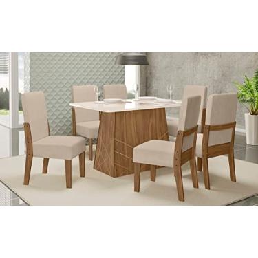 Imagem de CONJUNTO SALA DE JANTAR GAIA 1,35 COM 6 CADEIRAS CEDRO 74B