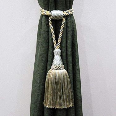 Imagem de 1 peça cortinas tieback cortinas fivela corda acessórios para quarto bola pendurada borlas cortinas de franjas cortina decorativa, azul