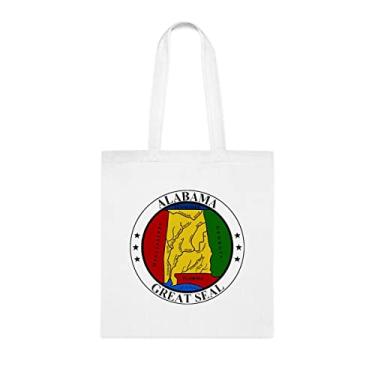 Imagem de Bolsa Alabama, presente para amantes do Alabama, presente do Alabama, bolsa de ombro Alabama, bolsas reutilizáveis do Alabama, ideia de presente para ela, presente para ele, bolsa feminina, Branco