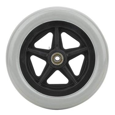 Imagem de Rodas dianteiras de substituição para cadeira de rodas de 17,8 cm, rodas de borracha antiderrapante para carrinhos de rodas universal sem marcação pneu sólido