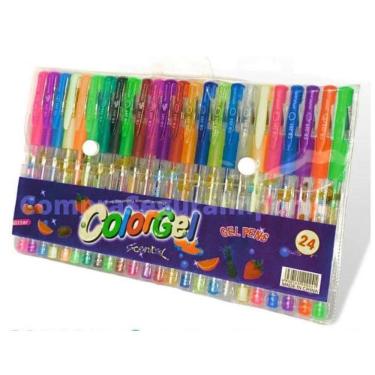 Imagem de Kit Caneta Colorida Gel Com Glitter 24 Unidades Colorgel