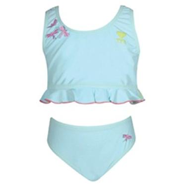 Imagem de TYR Biquíni liso para meninas com babados (BKSBG2) - Aqua - 3T