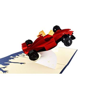 Imagem de iGifts And Cards Formula One 1 Racer Cartão pop-up 3D - Corrida de carros, F1, bandeira xadrez, Grand Prix, Halffold, Happy Birthday, Parabéns, Friendship, Thank You, Miss You