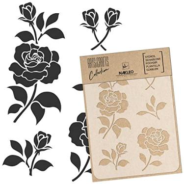 Imagem de Estêncil de plástico reutilizável DIY // Rosas A3 A4 A5 // Artesanato - Móveis - Scrapbooking - Decoupage (A5)