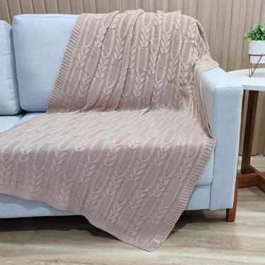 Imagem de Manta Trico Sofa Decorativa 150x90cm Usufruto Tricot c003 Cor:ROSA MAC