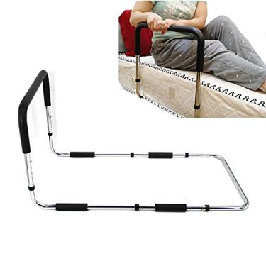 Imagem de Yajun Barra de assistência de cama ajustável para idosos corrimãos de cabeceira alargar corrimãos antiderrapantes macio estável alça confortável, prata, 90cm