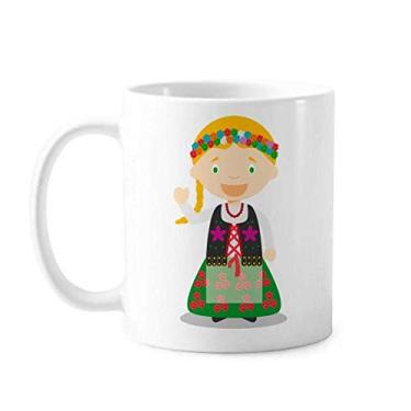 Imagem de Smile Blond Poland Caneca de desenho animado cerâmica café porcelana xícara louça