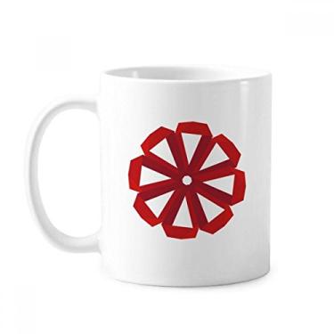 Imagem de Caneca de origami de flores de Natal abstratas vermelhas cerâmica xícara de porcelana de café louça
