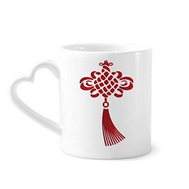 Imagem de China Nó vermelho padrão de segurança caneca café cerâmica copo de coração de vidro